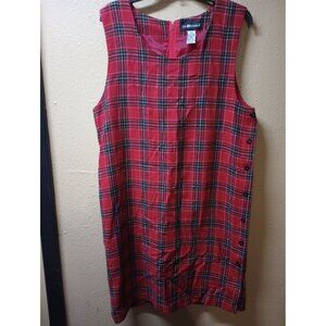 Sag Harbor wool blend sleeveless full button down lined dress women's 12